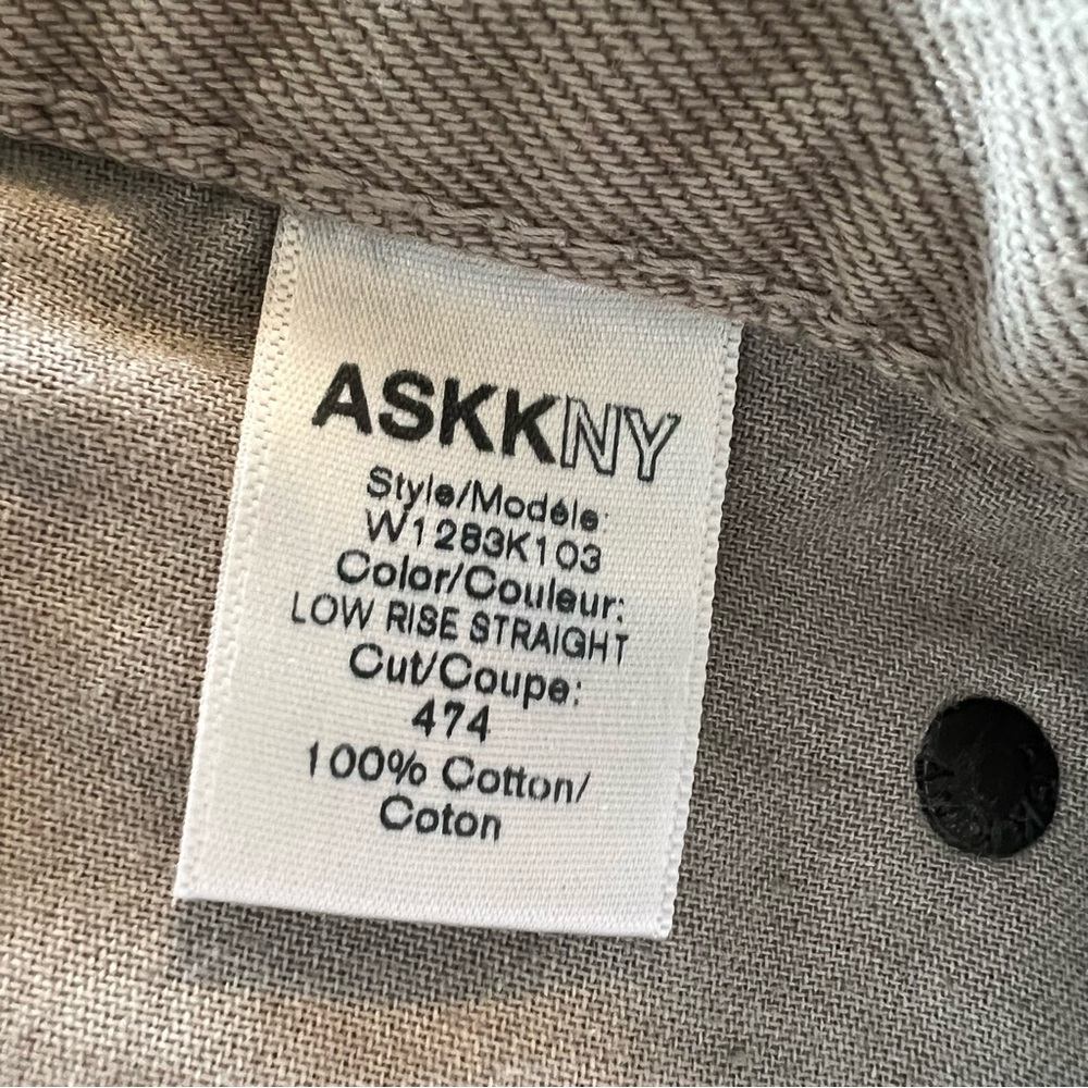 ASKKNY low rise straight jeans Button fly Neutral jeans Tan Khaki pants Size 27 - Picture 6 of 8
